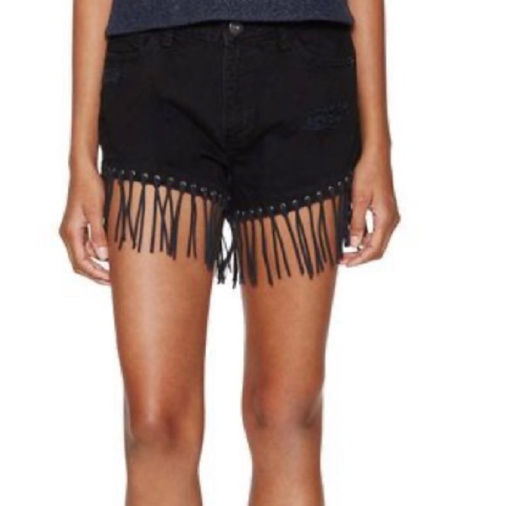 EUC DL1961 black high rise fringe size 31 shorts